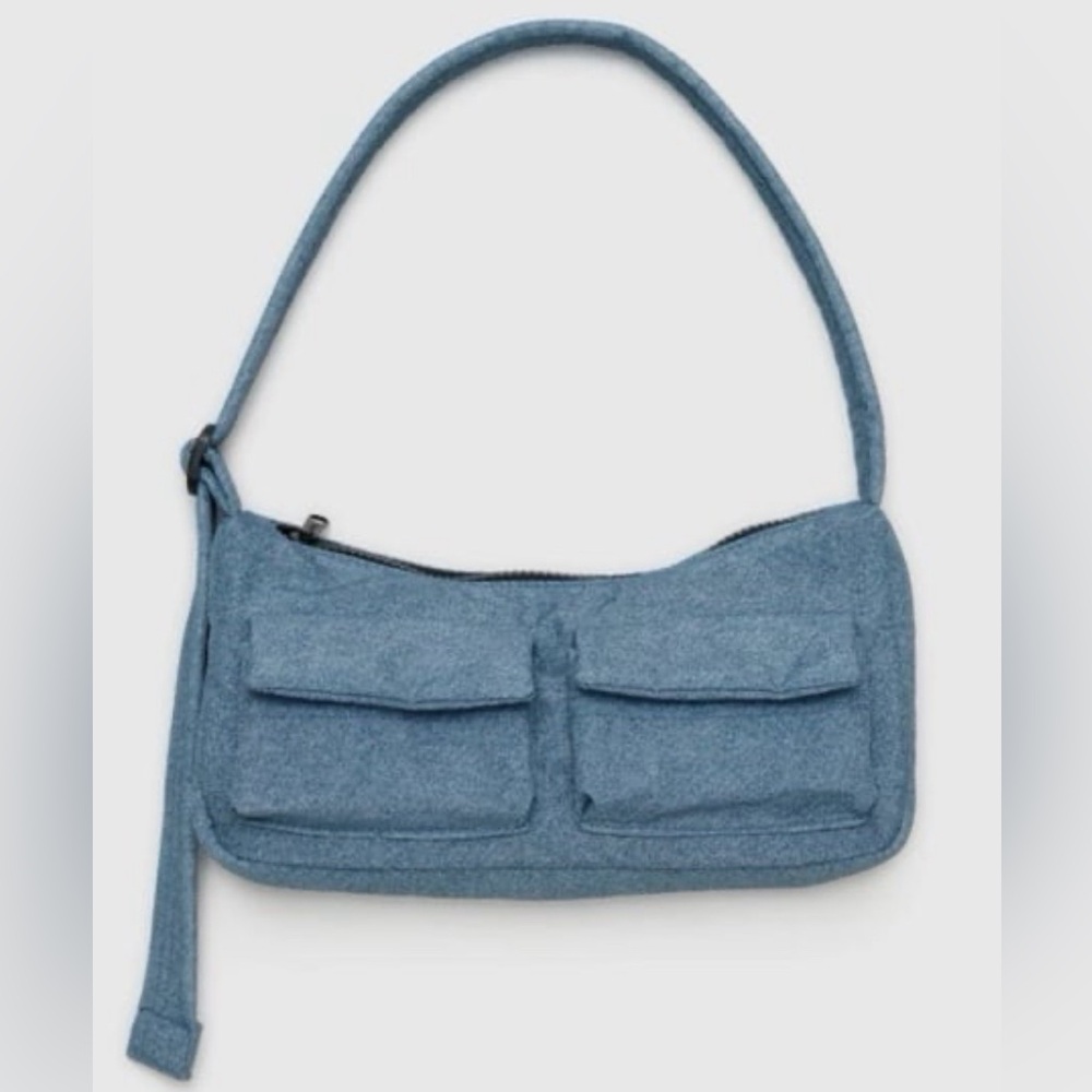 BAGGU Digital Denim Shoulder Tote Bag NWT